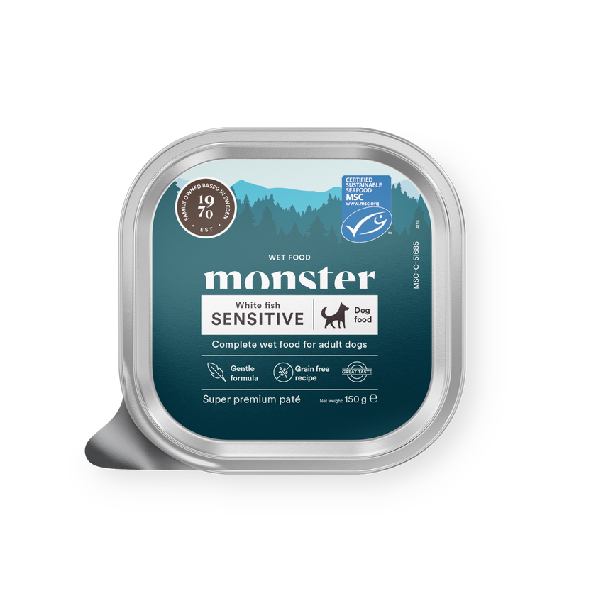 Monster Dog Sensitive Bela Riba pašteta 150 g
