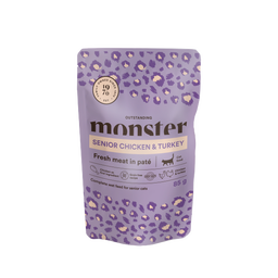 Monster Cat Mokra hrana v vreči - Senior Piščanec/Puran 8x85g