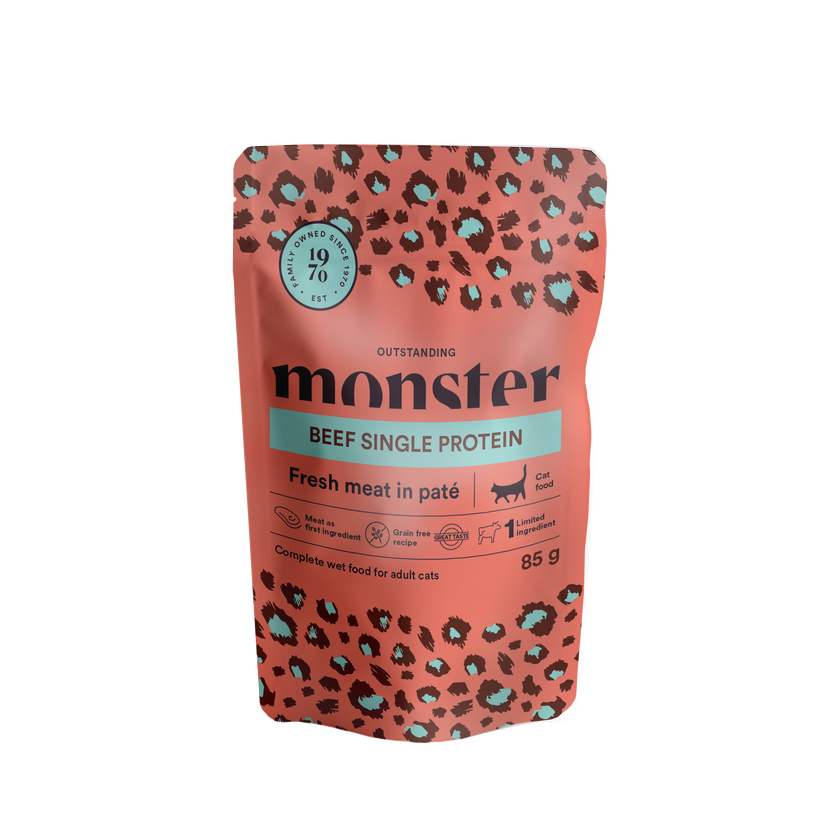 Monster Cat Mokra hrana v vreči - Adult Govedina 1x85g