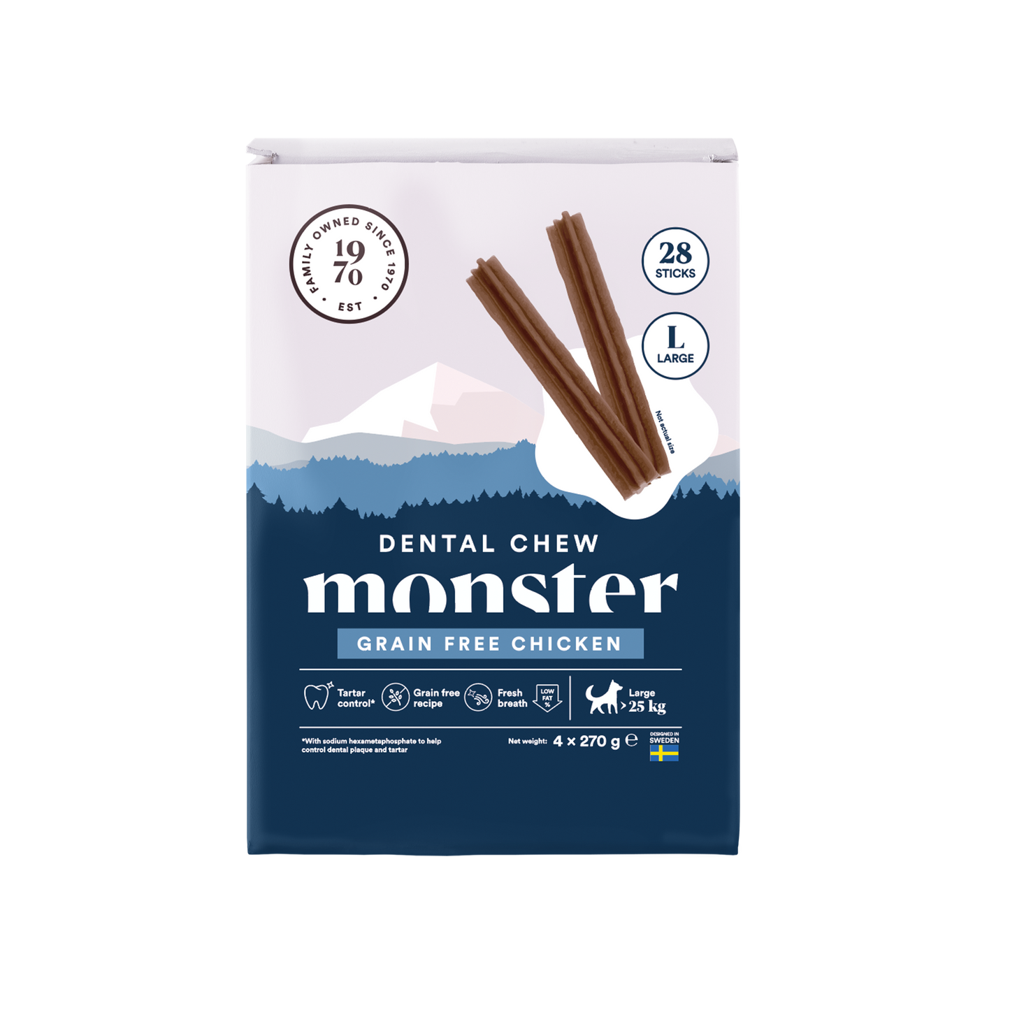 Monster Dog Dentalna žvečilka - Brez žit Piščanec