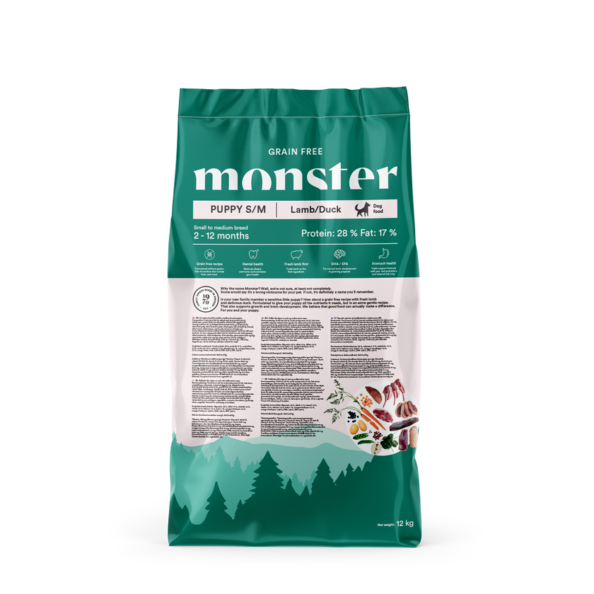 Monster Dog Grain free Puppy S/M Jagnjetina/Raca