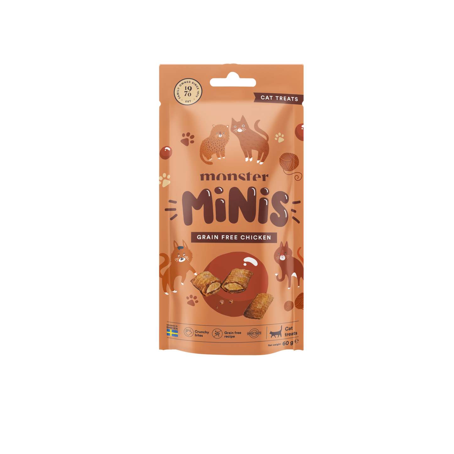 Monster Cat Mini Priboljški - Piščanec (Grain Free) 60g