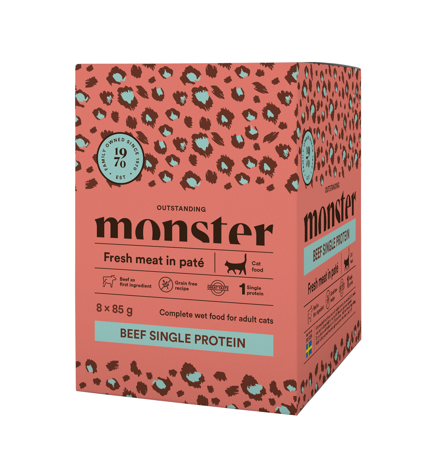 Monster Cat Mokra hrana v vreči - Adult Govedina 8x85g