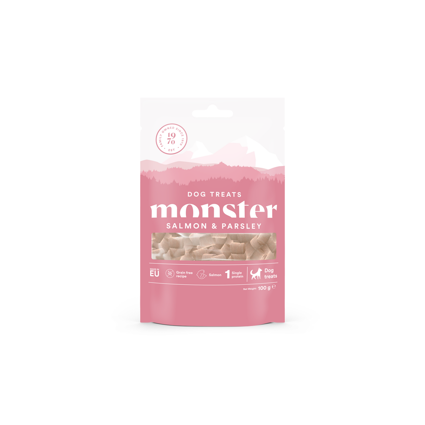 Monster Dog Baked Priboljški - Losos/Peteršilj 100g