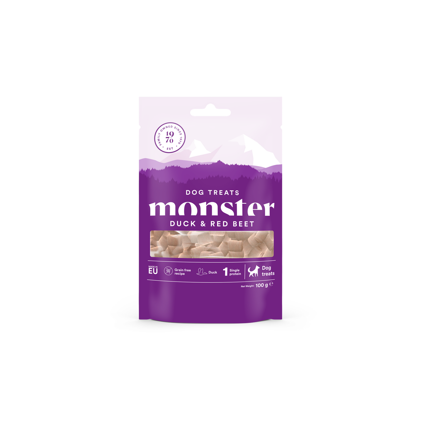 Monster Dog Baked Priboljški - Raca/Rdeča pesa 100g