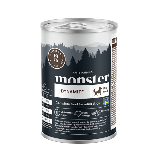 Monster Dog Dynamite Mokra hrana za aktivne pse - Piščanec/Puran 400g