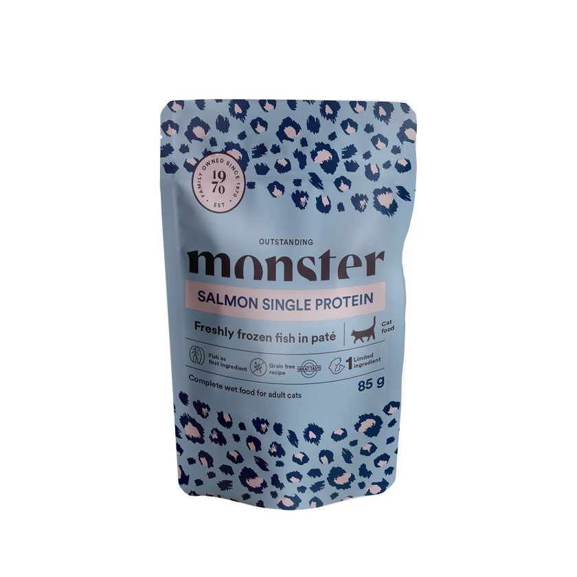Monster Cat Mokra hrana v vreči - Adult Losos 8x85g
