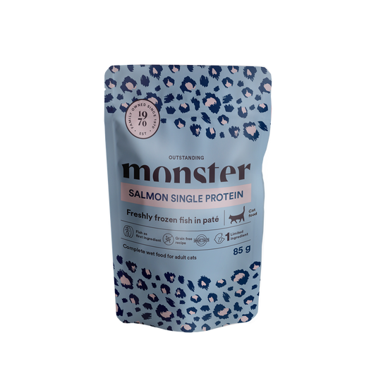 Monster Cat Mokra hrana v vreči - Adult Losos 8x85g