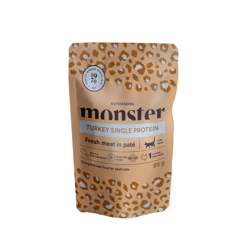 Monster Cat Mokra hrana v vreči - Adult Puran 8x85g