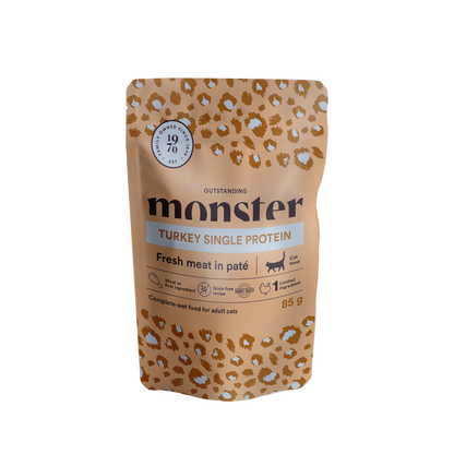 Monster Cat Mokra hrana v vreči - Adult Puran 8x85g