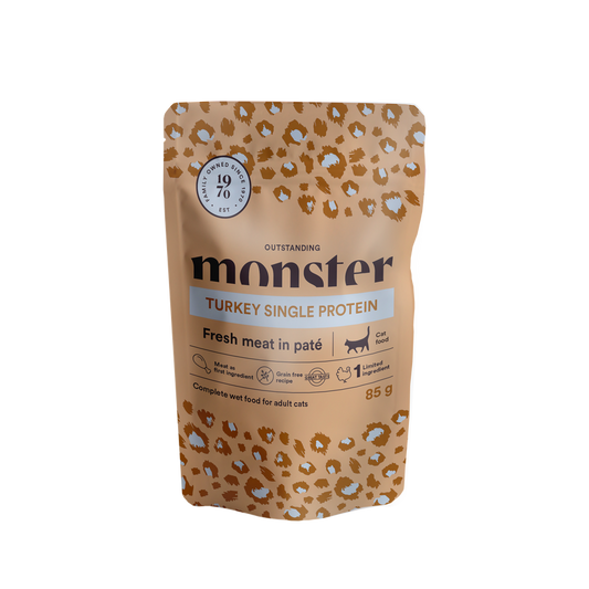 Monster Cat Mokra hrana v vreči - Adult Puran 8x85g