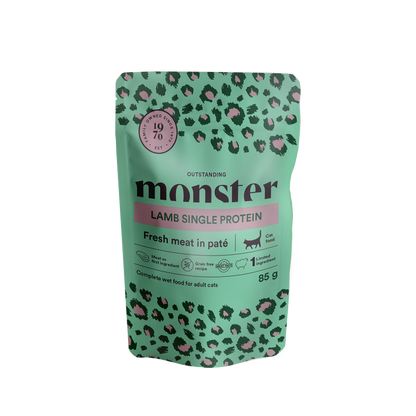 Monster Cat Mokra hrana v vreči - Adult Jagnjetina 8x85g
