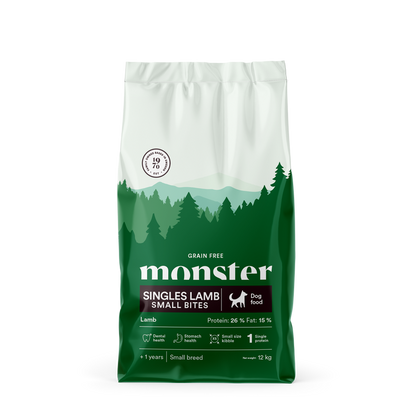 Monster Dog Grain Free Singles Small Bites - Lamm