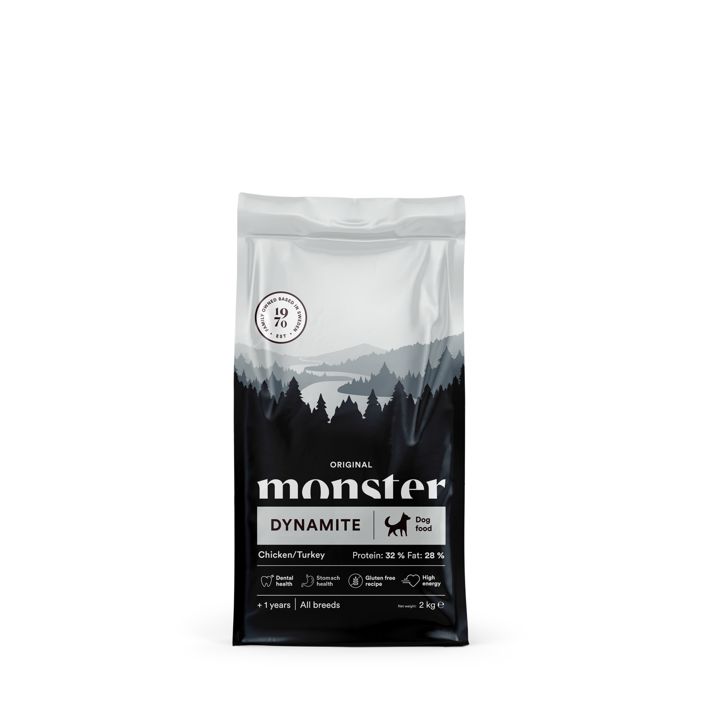 Monster Dog Original Dynamite Piščanec/Puran - Suha hrana za odrasle aktivne pse