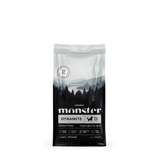 Monster Dog Original Dynamite Piščanec/Puran - Suha hrana za odrasle aktivne pse