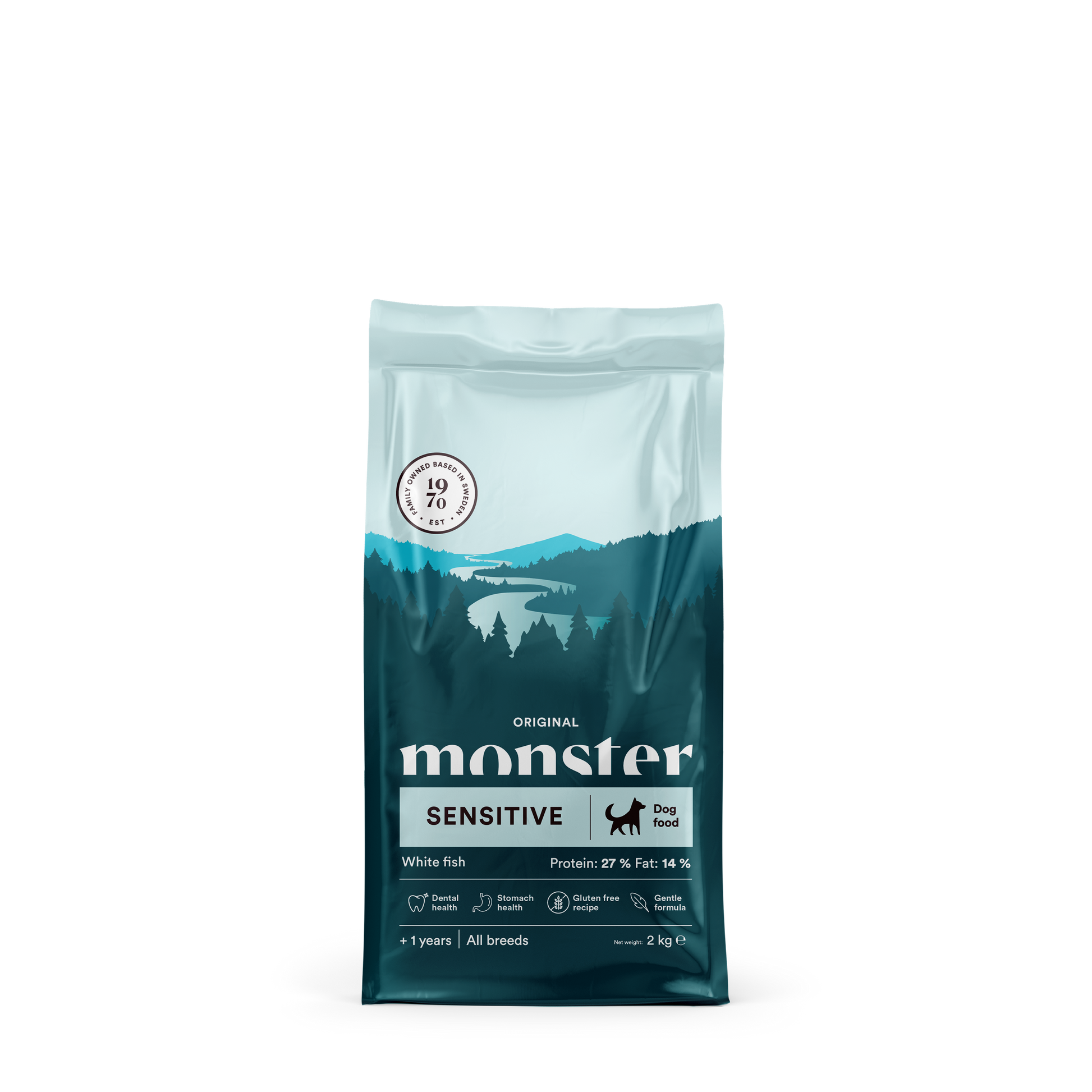 Monster Dog Original Sensitive Bela riba - Suha hrana za občutljive pse 2kg