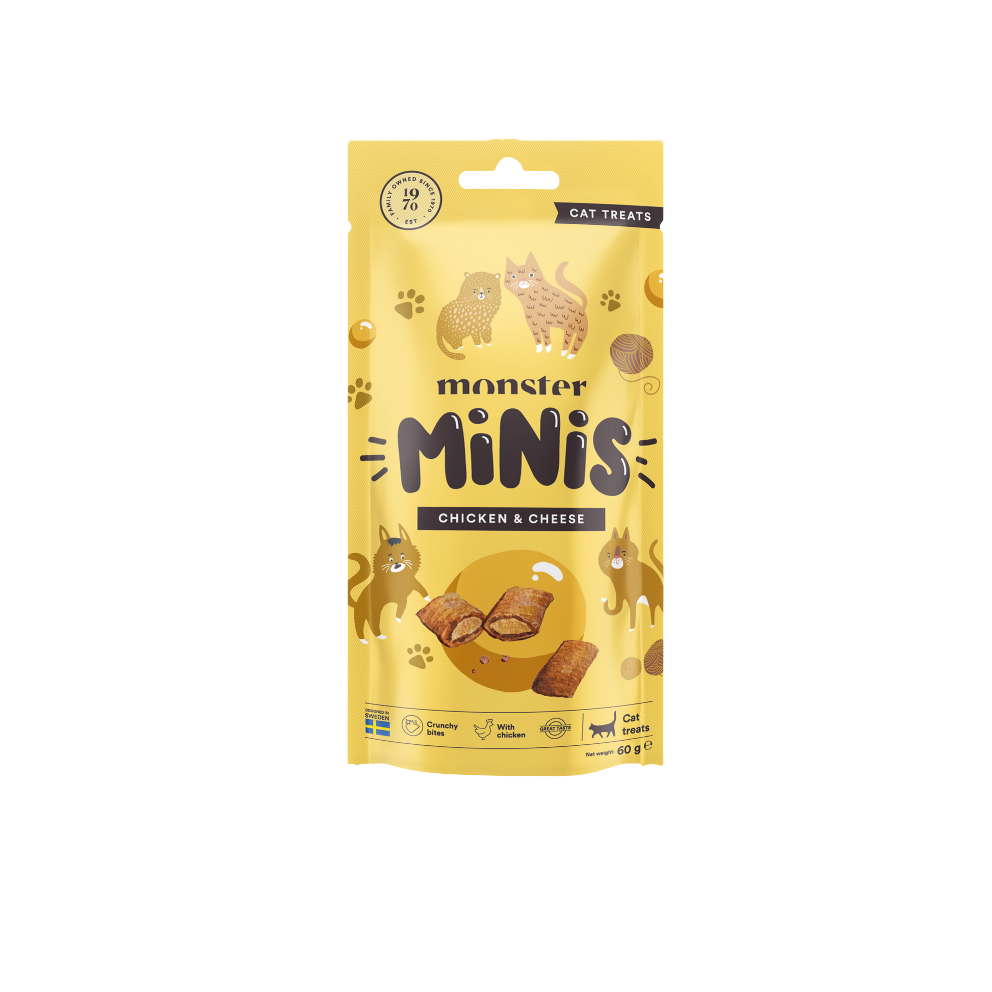 Monster Cat Mini Priboljški - Piščanec & Sir 60g