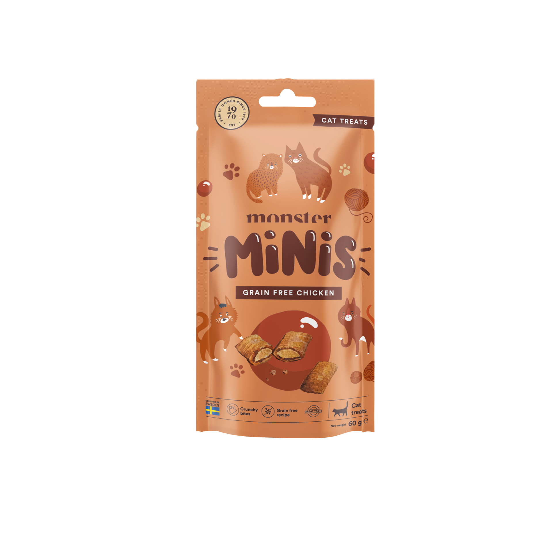 Monster Cat Mini Priboljški - Piščanec (Grain Free) 60g