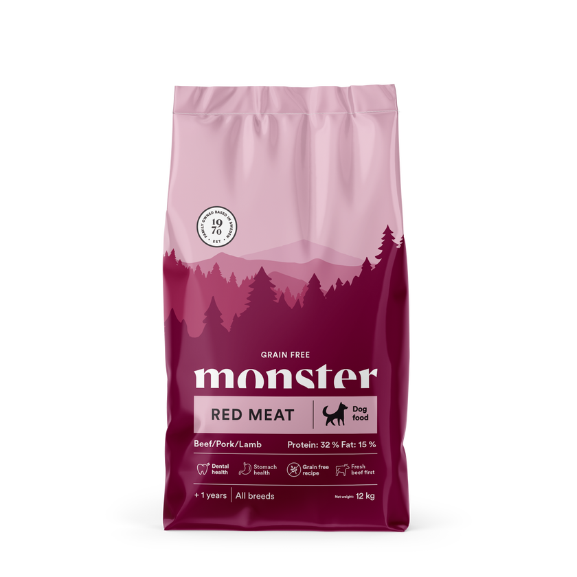 Monster Dog Grain free Rdeče meso - Govedina, svinjina in jagnjetina za visoko okusnost