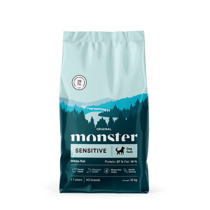 Monster Dog Original Sensitive Bela riba - Suha hrana za občutljive pse