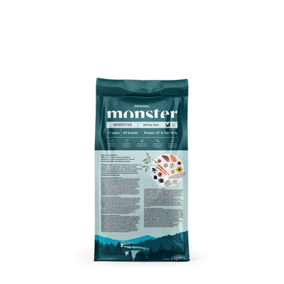 Monster Dog Original Sensitive Bela riba - Suha hrana za občutljive pse