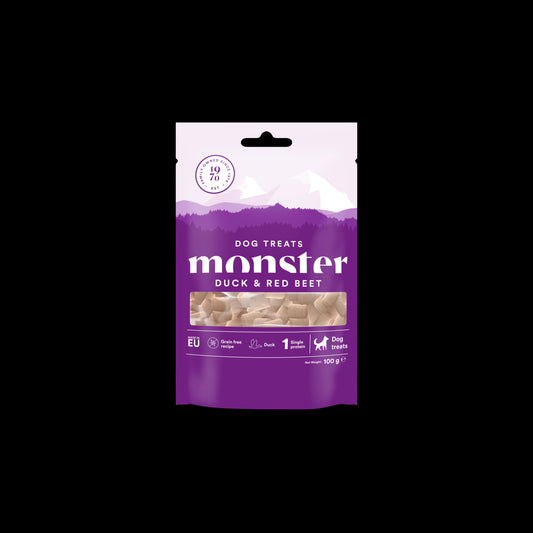 Monster Dog Baked Priboljški - Raca/Rdeča pesa 100g