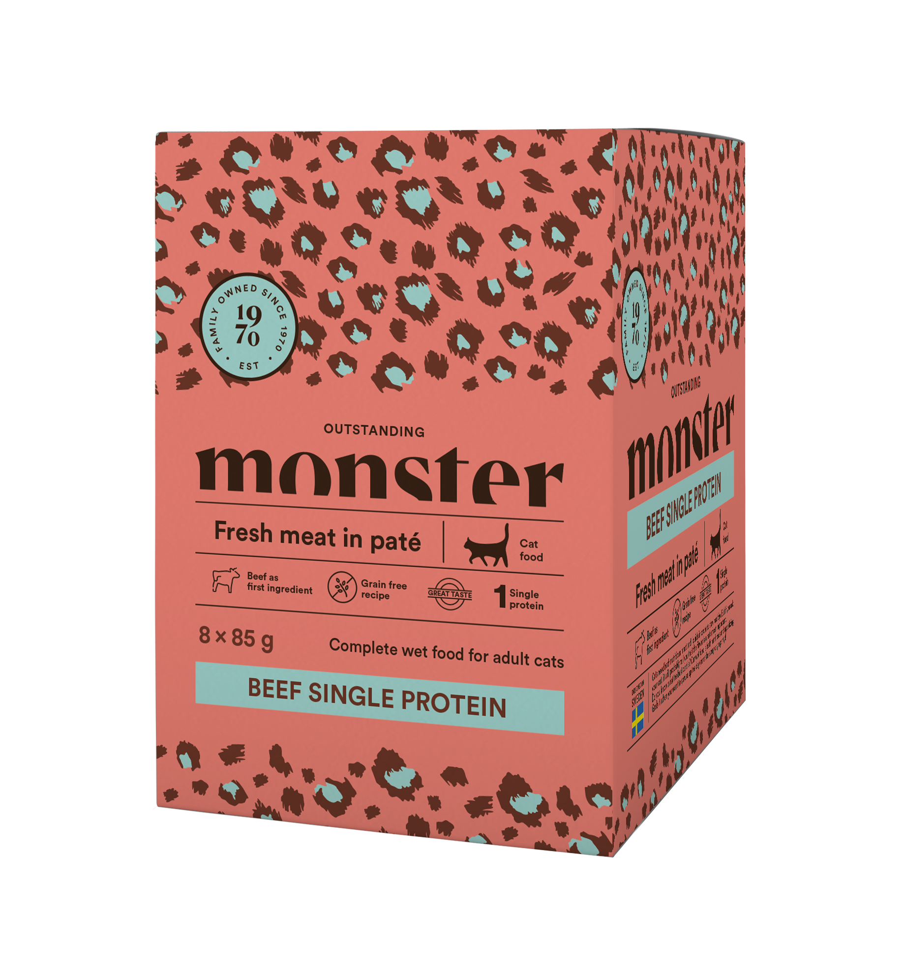 Monster Cat Mokra hrana v vreči - Adult Govedina 8x85g