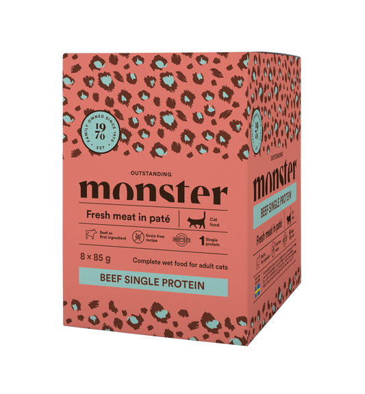 Monster Cat Mokra hrana v vreči - Adult Govedina 8x85g