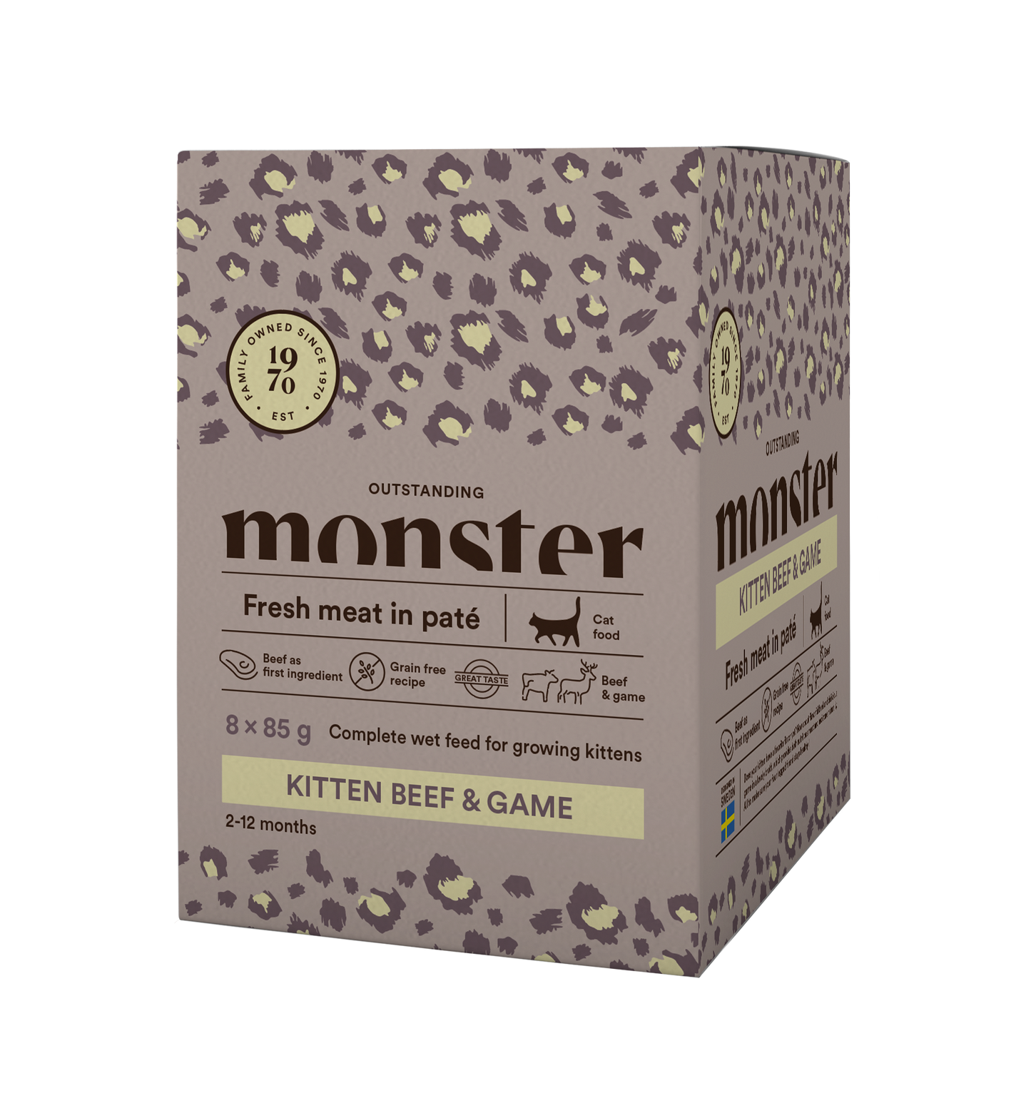 Monster Cat Mokra hrana v vreči - Kitten Govedina/Divjačina 8x85g