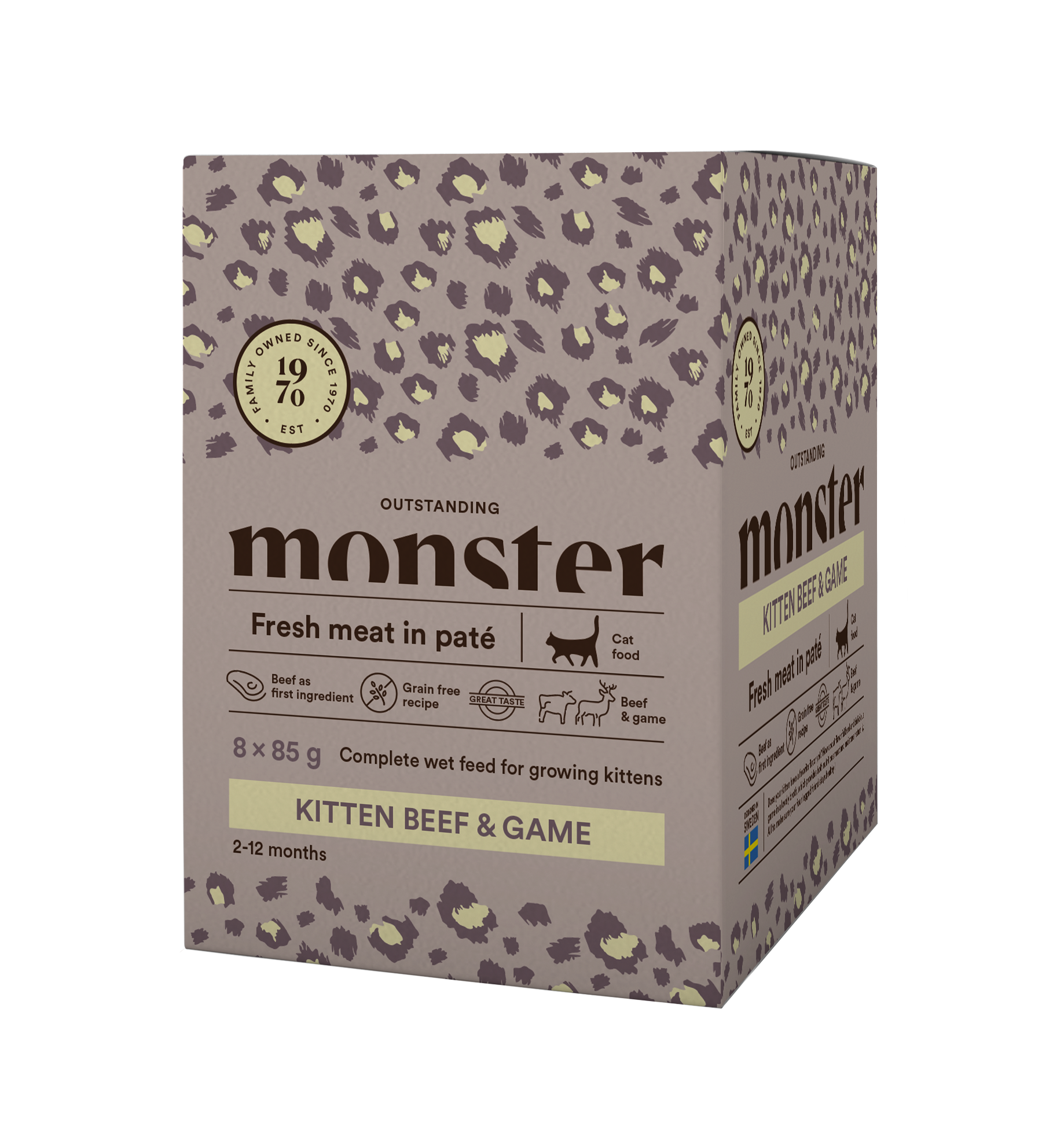 Monster Cat Mokra hrana v vreči - Kitten Govedina/Divjačina 8x85g
