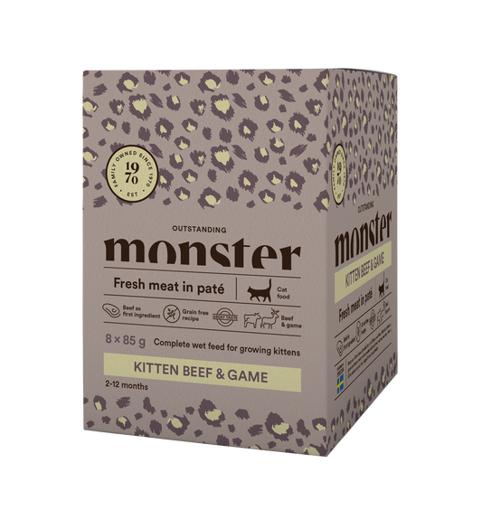 Monster Cat Mokra hrana v vreči - Kitten Govedina/Divjačina 8x85g