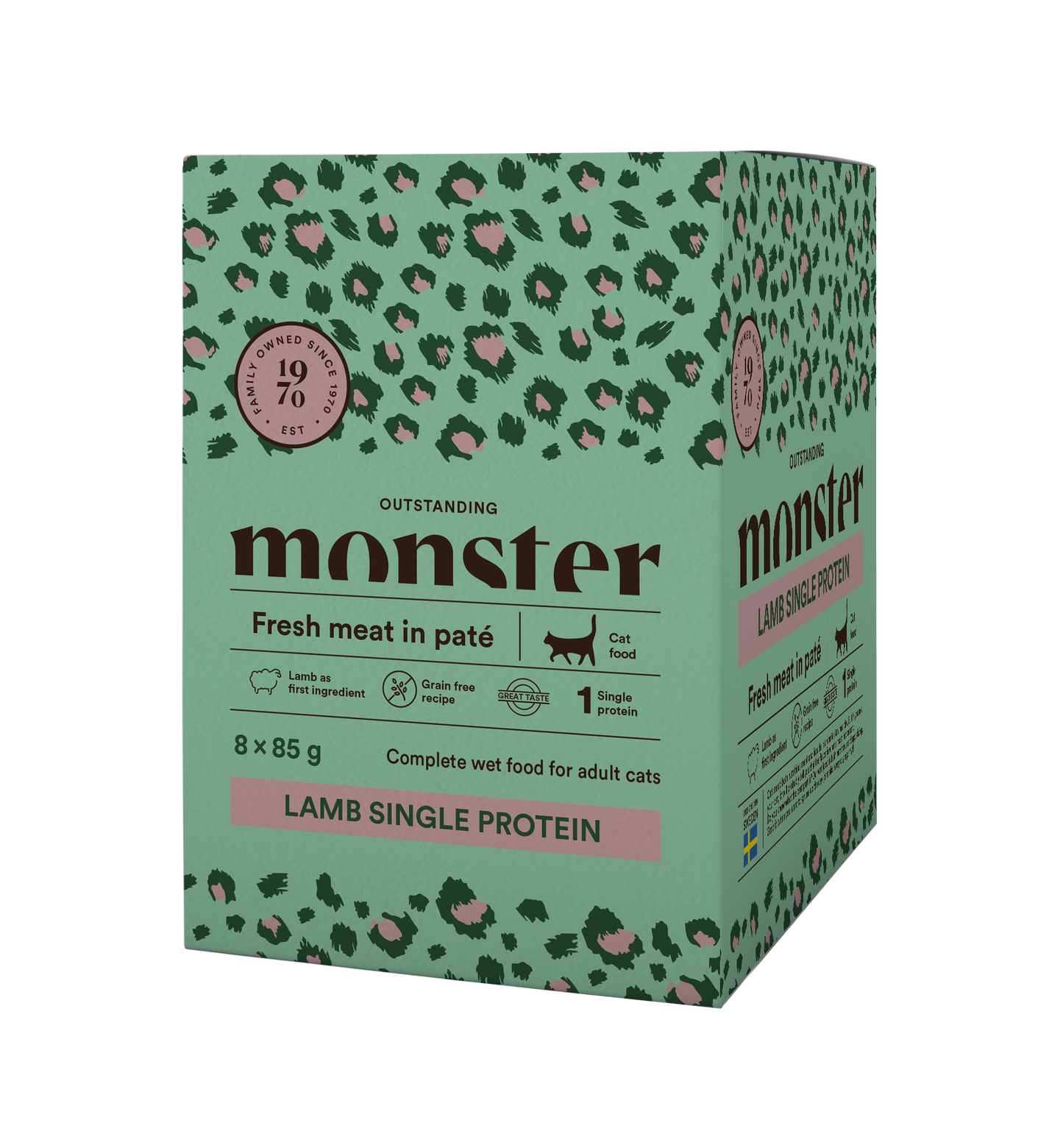 Monster Cat Mokra hrana v vreči - Adult Jagnjetina 8x85g