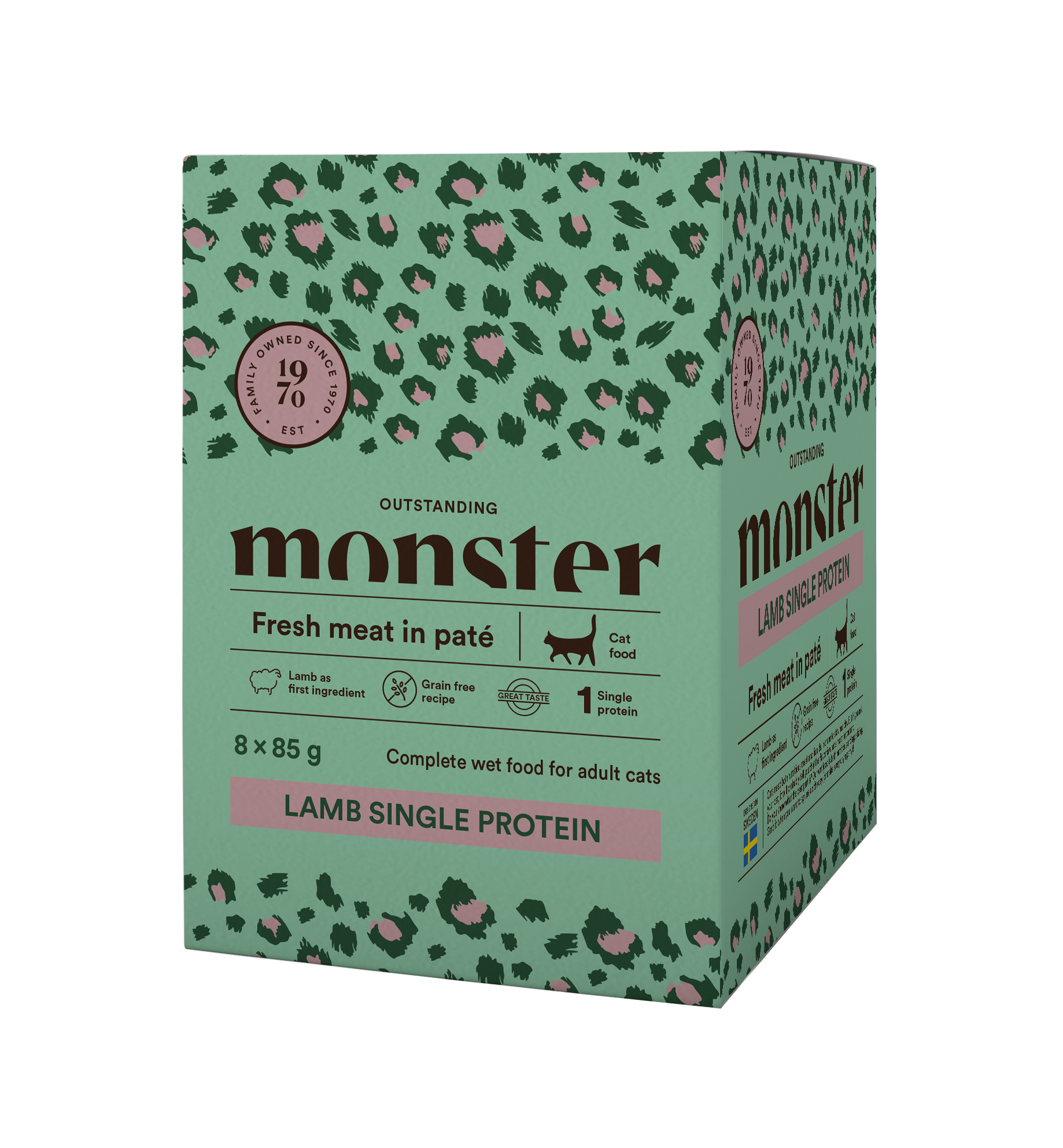 Monster Cat Mokra hrana v vreči - Adult Jagnjetina 8x85g