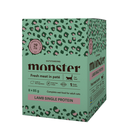 Monster Cat Mokra hrana v vreči - Adult Jagnjetina 8x85g