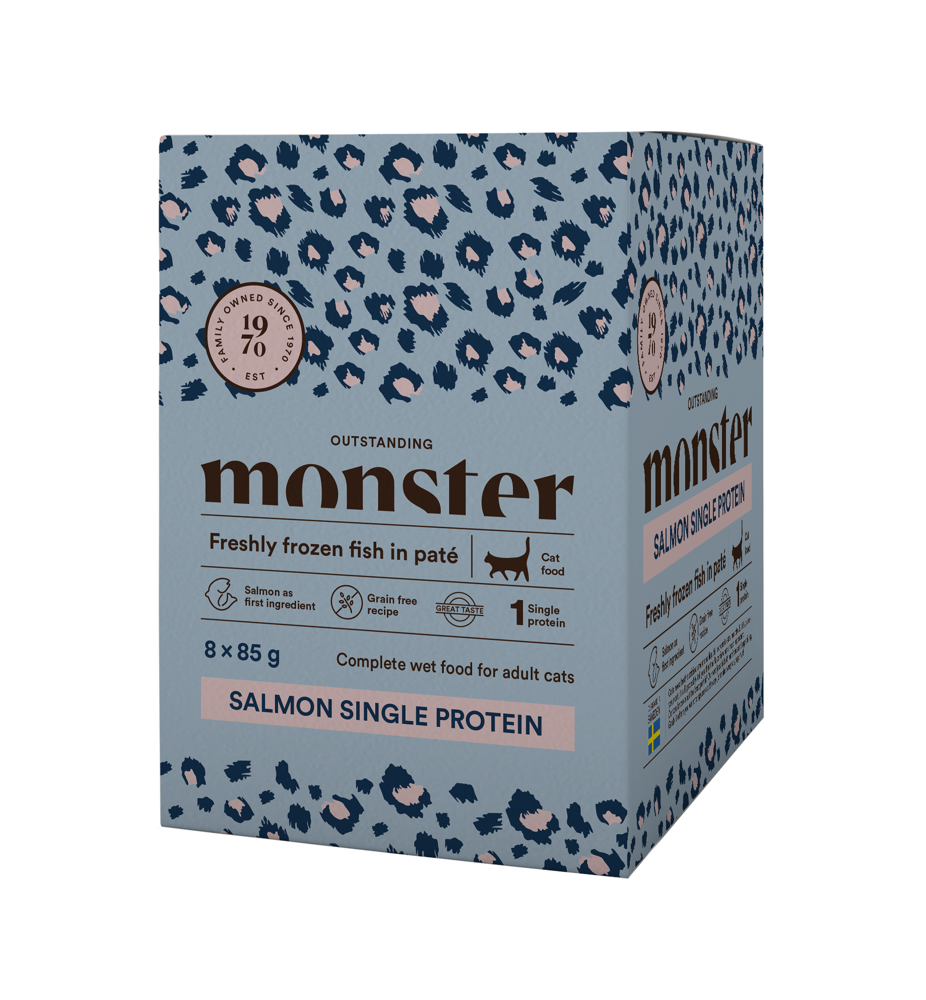 Monster Cat Mokra hrana v vreči - Adult Losos 8x85g