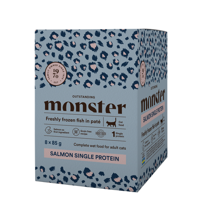 Monster Cat Mokra hrana v vreči - Adult Losos 8x85g