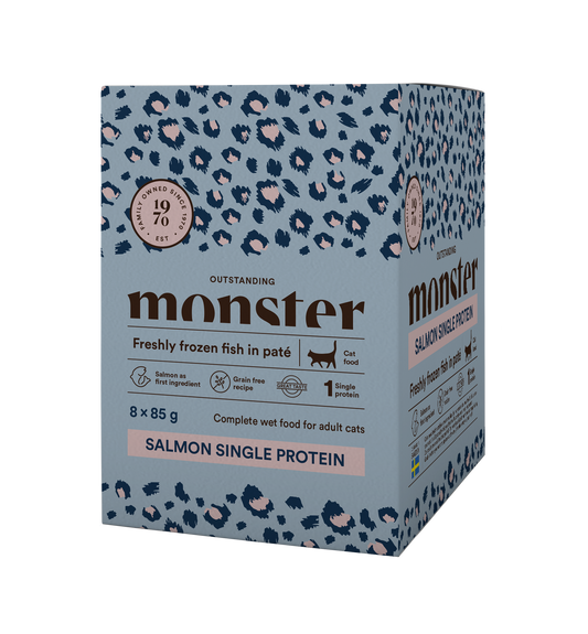Monster Cat Mokra hrana v vreči - Adult Losos 8x85g