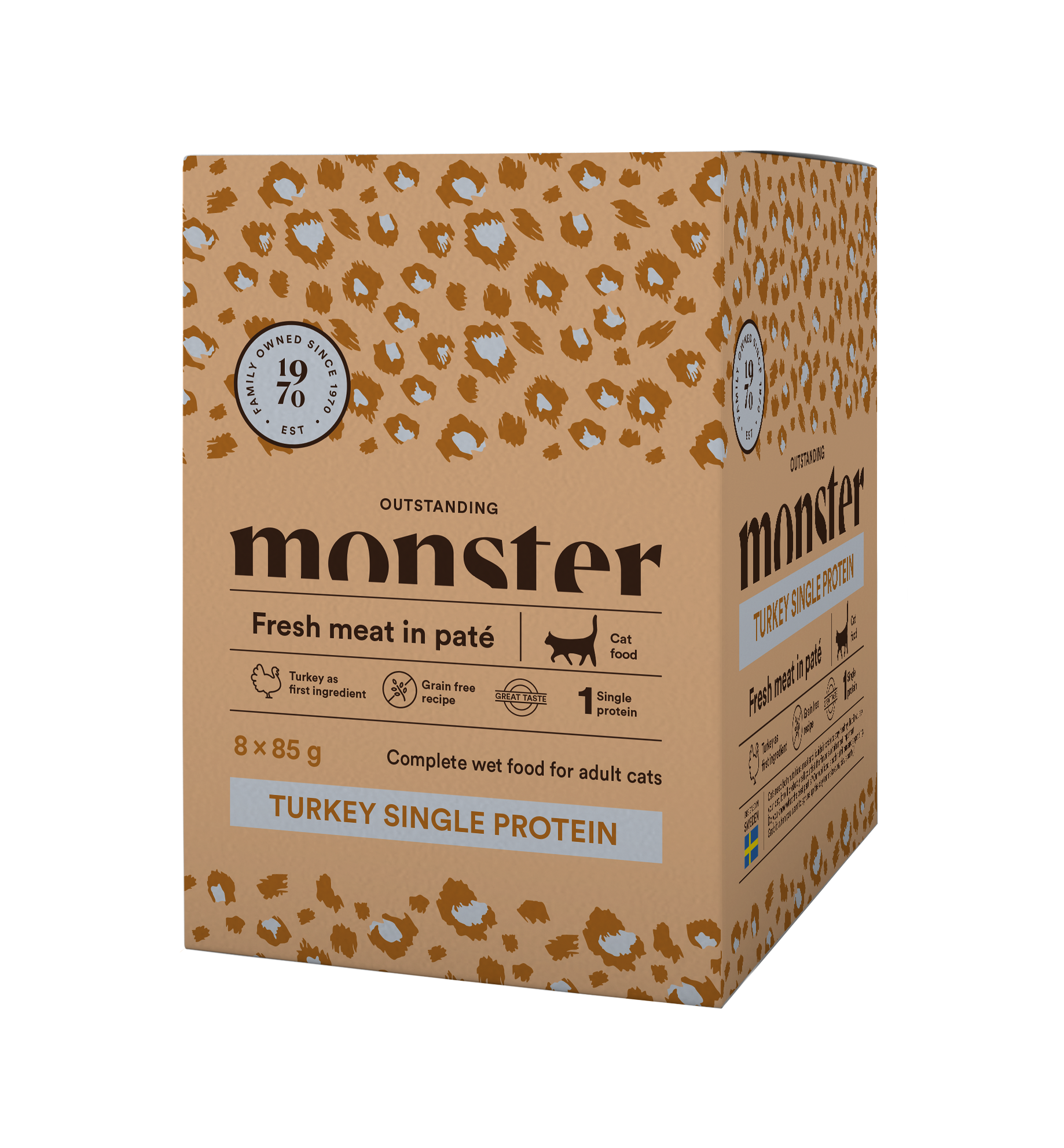 Monster Cat Mokra hrana v vreči - Adult Puran 8x85g