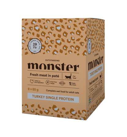 Monster Cat Mokra hrana v vreči - Adult Puran 8x85g