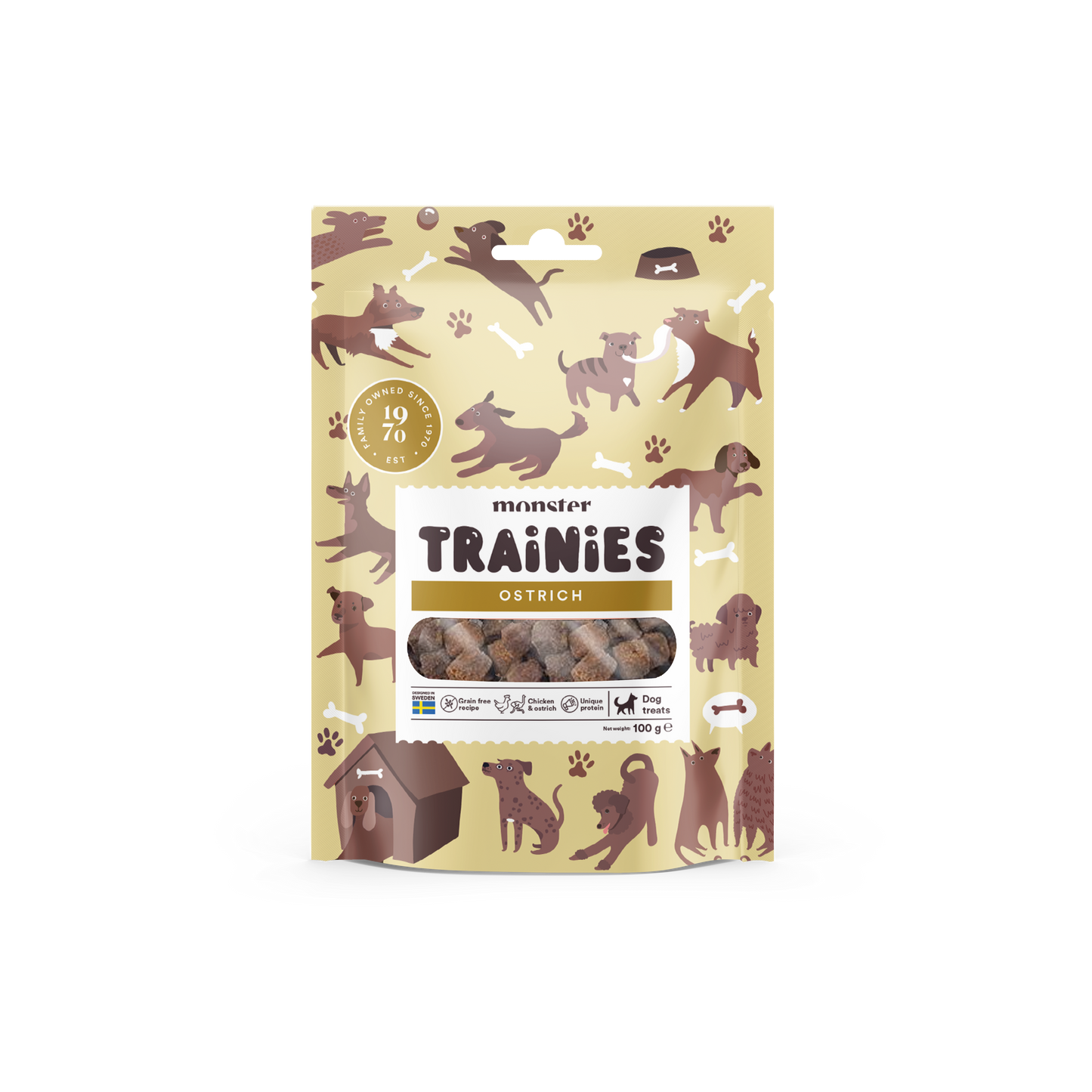Monster Dog Trening Priboljški - Noj 100g