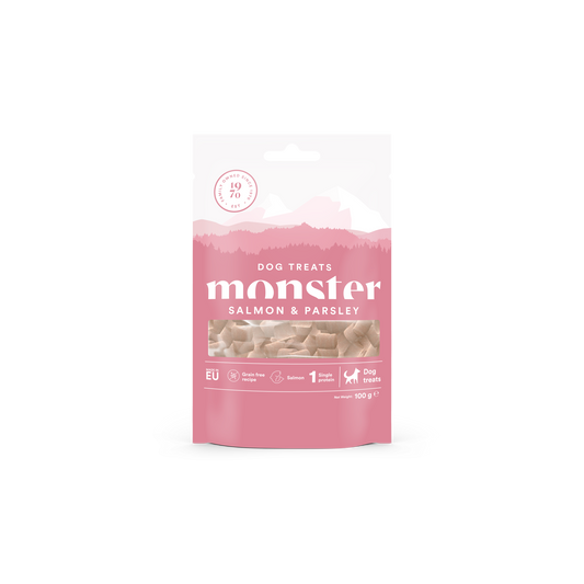 Monster Dog Baked Priboljški - Losos/Peteršilj 100g